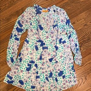 Oliphant Floral Balloon Sleeve Dress Cover Up Size XS